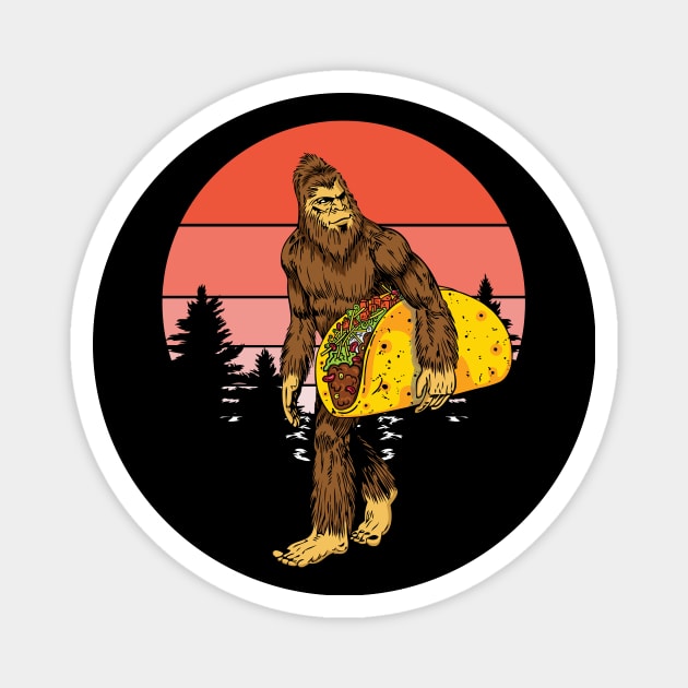 Bigfoot with Taco Magnet by ThyShirtProject - Affiliate